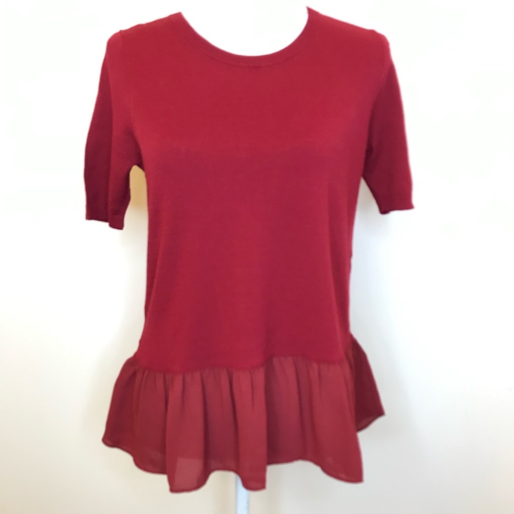 NWT Loft Red Peplum Top Size Small Petite